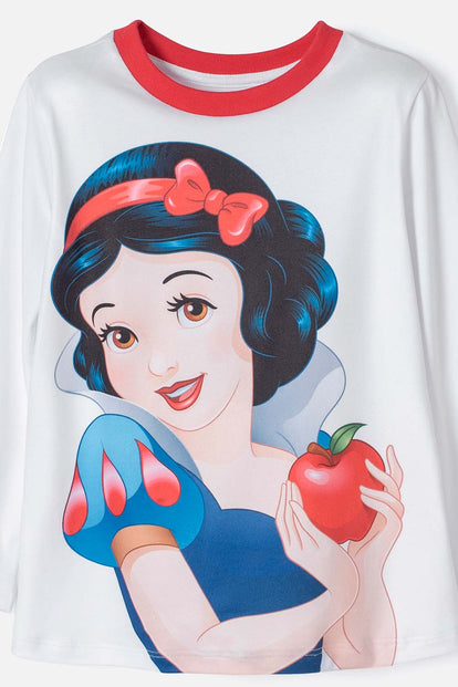 PIJAMA PRINCESAS DISNEY CON PANTALÓN LARGO BLANCO Y AZUL PARA NIÑA 2T A 5T