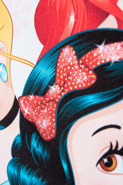 CAMISETA DE PRINCESAS DISNEY BLANCA MANGA CORTA PARA NIÑA 2T A 5T