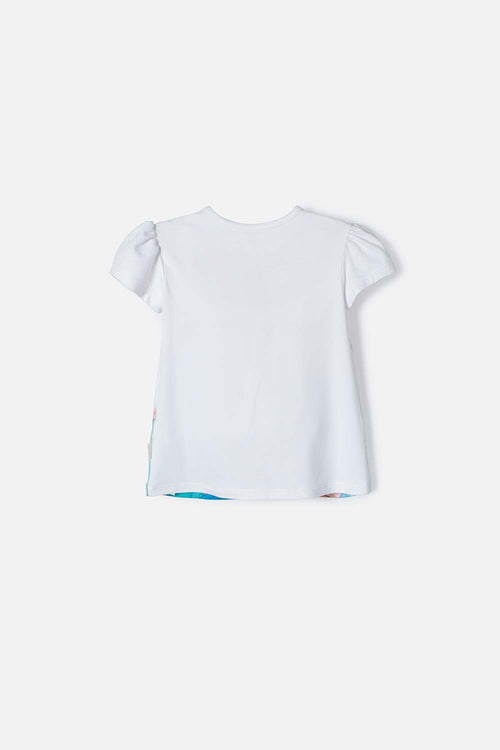 Card slide image -  CAMISETA DE PRINCESAS DISNEY BLANCA MANGA CORTA PARA NIÑA 2T A 5T