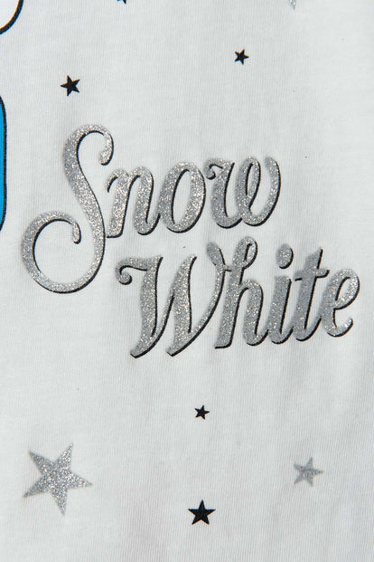 CAMISETA DE BLANCANIEVES MARFIL ESTAMPADA EN FRENTE PARA NIÑA 2T A 5T