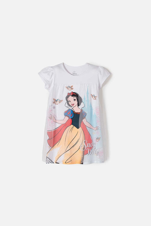 Card slide image -  PIJAMA DE BLANCANIEVES BLANCA TIPO BATOLA PARA NIÑA 2T A 5T