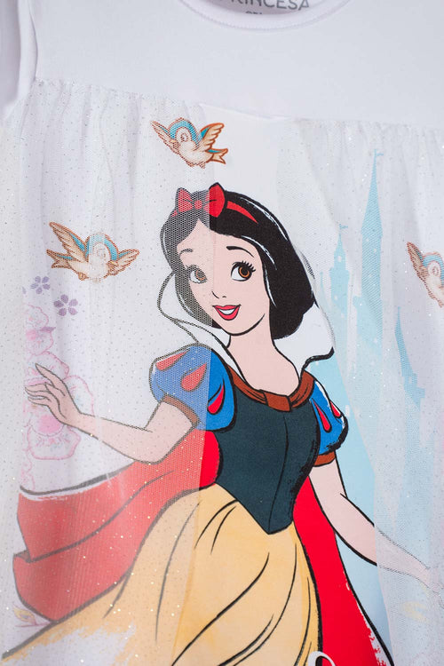Card slide image -  PIJAMA DE BLANCANIEVES BLANCA TIPO BATOLA PARA NIÑA 2T A 5T