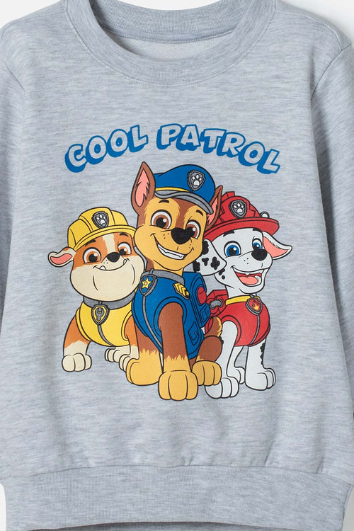 Card slide image -  CONJUNTO DE PAW PATROL ROJO Y GRIS JASPE PARA NIÑO 2T A 6T