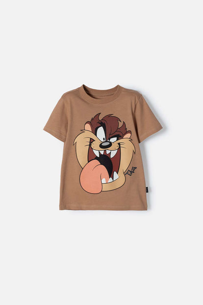  CAMISETA LOONEY TUNES MANGA CORTA CARAMELO PARA NIÑO 2T A 5T