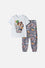 PIJAMA DE LOS LOONEY TUNES BLANCA Y GRIS MANGA CORTA PARA NIÑO 2T A 5T