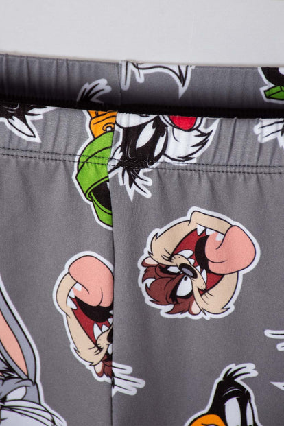  PIJAMA DE LOS LOONEY TUNES BLANCA Y GRIS MANGA CORTA PARA NIÑO 2T A 5T