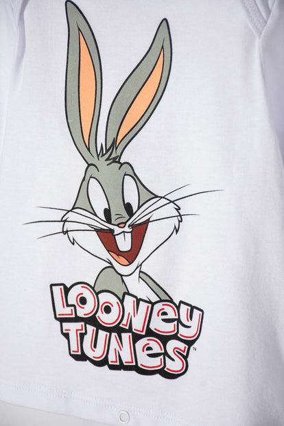PIJAMA DE LOS LOONEY TUNES BLANCA Y GRIS MANGA LARGA PARA BEBÉ NIÑO