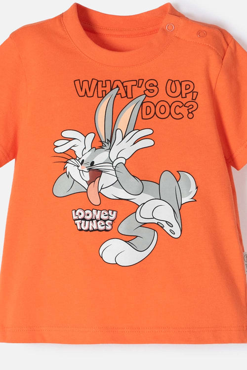 Card slide image -  CONJUNTO DE LOS LOONEY TUNES CAQUI Y NARANJA PARA BEBÉ NIÑO