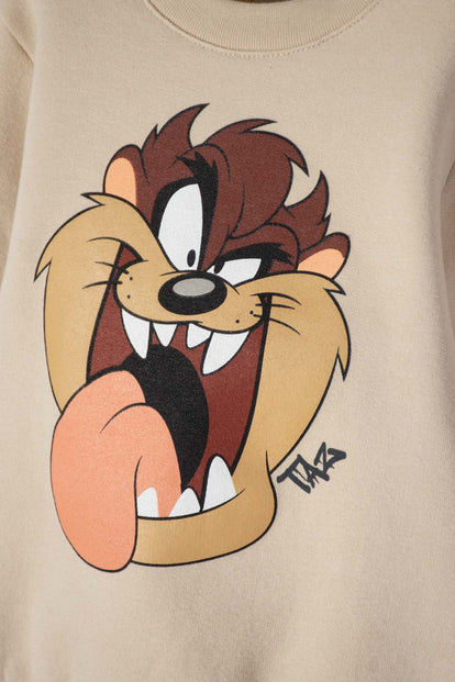  BUZO LOONEY TUNES CERRADO CAQUI PARA BEBÉ NIÑO