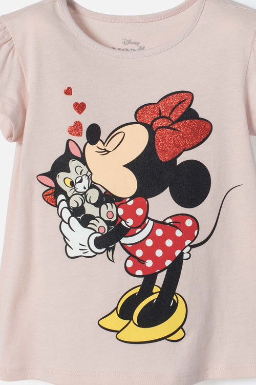 Card slide image -  CAMISETA DE MINNIE MOUSE MANGA CORTA ROSADO PARA NIÑA 2T A 5T
