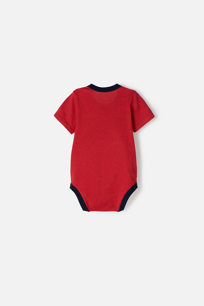 BODY DE SUPERMAN MANGA CORTA ROJO PARA BEBÉ NIÑO