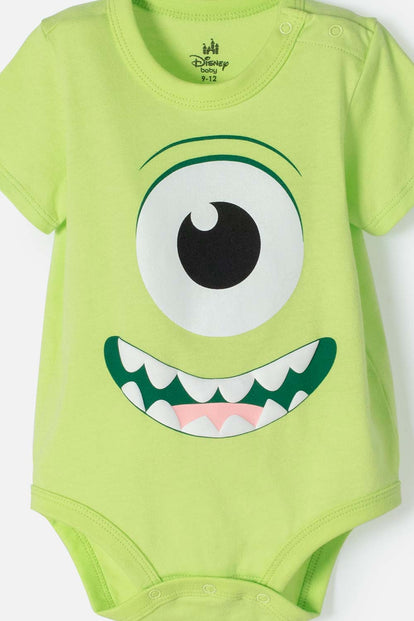 BODY DE MONSTERS UNIVERSITY VERDE CON AJUSTE EN ENTREPIERNA PARA BEBÉ NIÑO