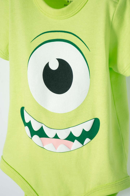 Card slide image -  BODY DE MONSTERS UNIVERSITY VERDE CON AJUSTE EN ENTREPIERNA PARA BEBÉ NIÑO