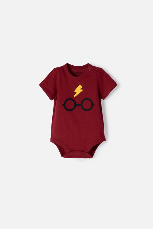 BODY DE HARRY POTTER ROJO MANGA CORTA PARA BEBÉ NIÑO