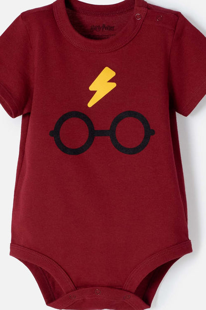 BODY DE HARRY POTTER ROJO MANGA CORTA PARA BEBÉ NIÑO