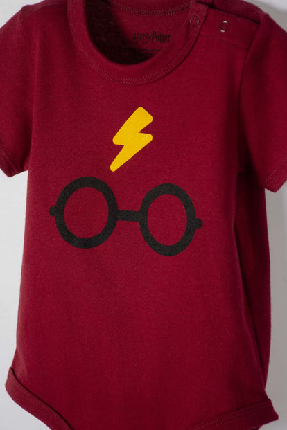  BODY DE HARRY POTTER ROJO MANGA CORTA PARA BEBÉ NIÑO