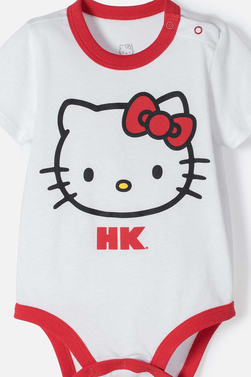 Card slide image -  BODY DE HELLO KITTY MANGA CORTA BLANCO PARA BEBÉ NIÑA