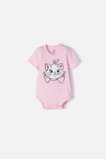  BODY DE LOS ARISTOGATOS ROSADO ESTAMPADO EN FRENTE PARA BEBÉ NIÑA