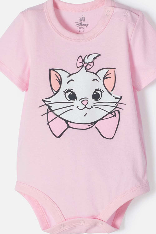 Card slide image -  BODY DE LOS ARISTOGATOS ROSADO ESTAMPADO EN FRENTE PARA BEBÉ NIÑA