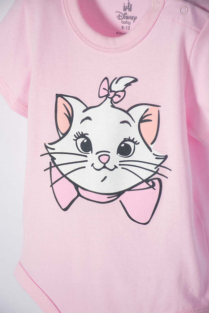  BODY DE LOS ARISTOGATOS ROSADO ESTAMPADO EN FRENTE PARA BEBÉ NIÑA