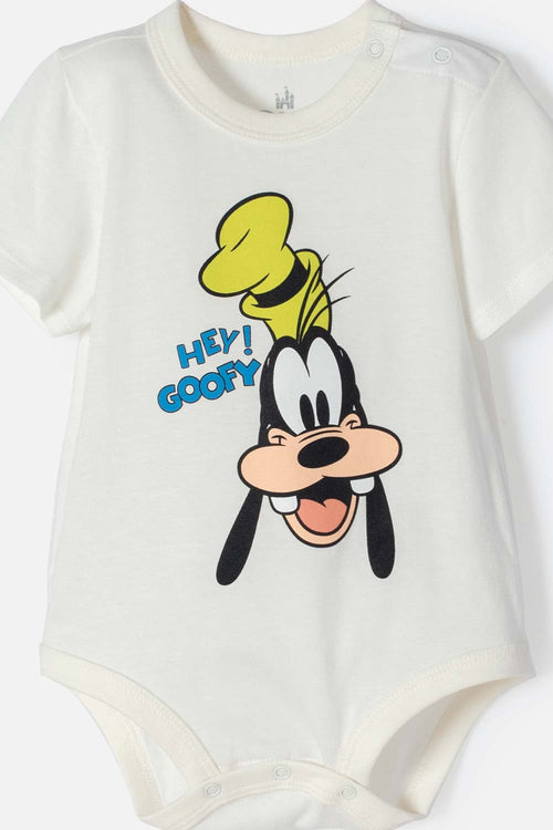 Card slide image -  BODY DE GOOFY MARFIL CON AJUSTE EN ENTREPIERNA PARA BEBÉ NIÑO