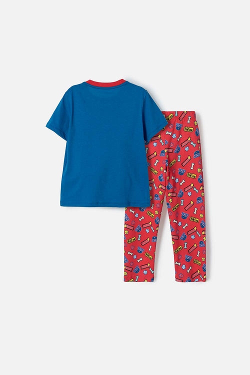 Card slide image -  PIJAMA DE PAW PATROL CON PANTALÓN LARGO AZUL Y ROJO PARA NIÑO 2T A 6T