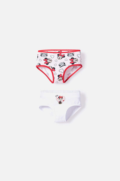  PACK X2 PANTIES DE MINNIE MOUSE MULTICOLOR PARA NIÑA 2T A 5T