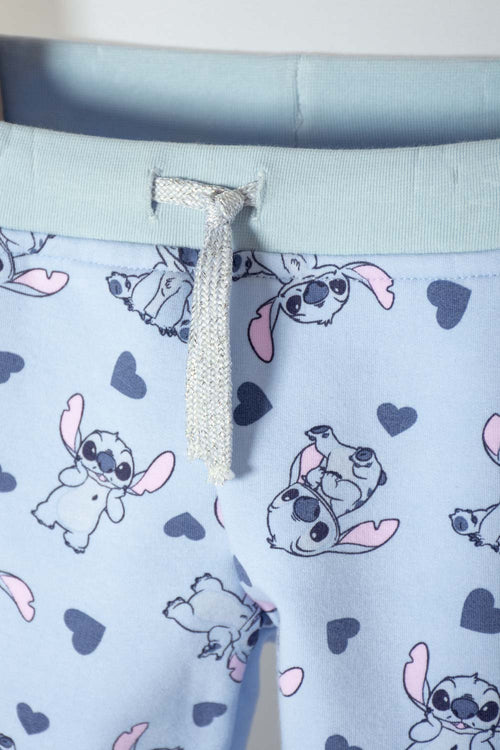 CONJUNTO DE STITCH PANTALÓN LARGO AZUL PARA NIÑA 2T A 5T