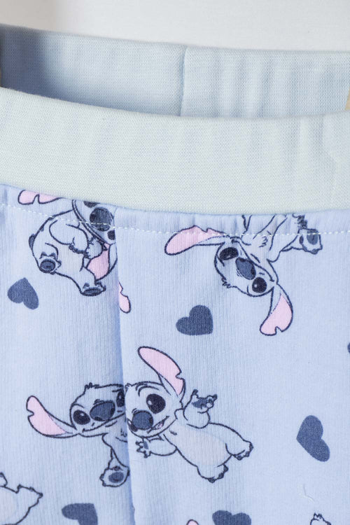 CONJUNTO DE STITCH PANTALÓN LARGO AZUL CIELO PARA BEBÉ NIÑA