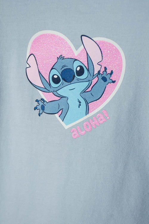 Card slide image -  CAMISETA DE STITCH AZUL MANGA LARGA PARA NIÑA 2T A 5T