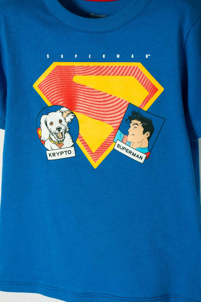 CONJUNTO DE SUPERMAN CON JOGGER AZUL PARA NIÑO 2T A 5T