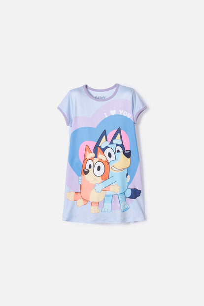  PIJAMA DE BLUEY TIPO BATOLA AZUL PARA NIÑA 2T A 6T