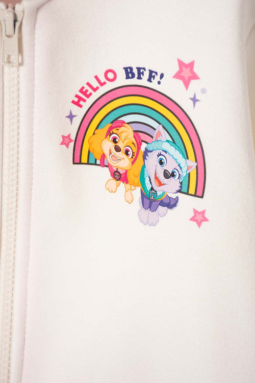 BUZO DE PAW PATROL CON CIERRE MARFIL Y ROSADO PARA NIÑA 2T A 6T