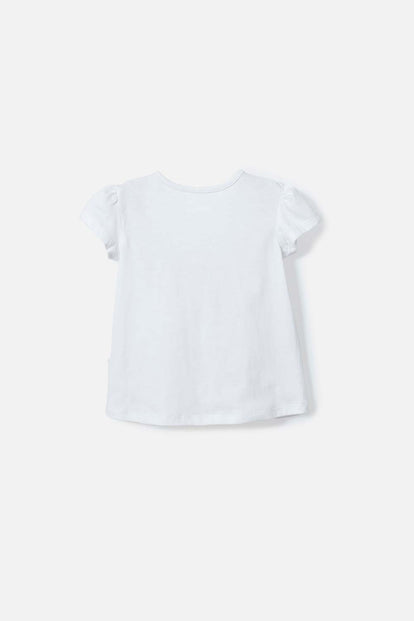 CAMISETA DE HELLO KITTY BLANCA MANGA CORTA PARA NIÑA 2T A 5T