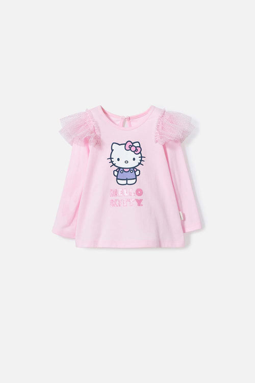 Card slide image -  CAMISETA DE HELLO KITTY ROSADA MANGA LARGA PARA NIÑA 2T A 5T