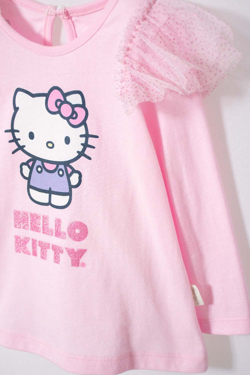 Card slide image -  CAMISETA DE HELLO KITTY ROSADA MANGA LARGA PARA NIÑA 2T A 5T