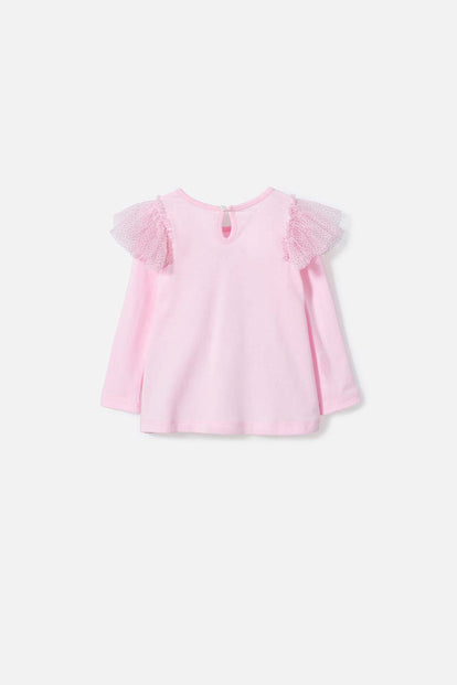  CAMISETA DE HELLO KITTY ROSADA MANGA LARGA PARA BEBÉ NIÑA