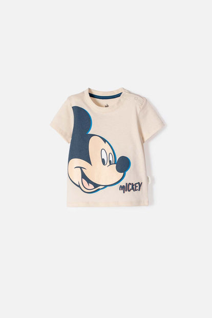  CAMISETA DE MICKEY MOUSE MARFIL OSCURO MANGA LARGA PARA NIÑO 2T A 5T