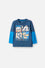 CAMISETA DE MICKEY MOUSE AZUL MANGA LARGA PARA NIÑO 2T A 5T