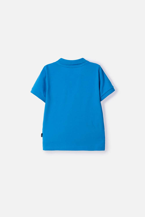 Card slide image -  CAMISETA TIPO POLO DE MICKEY MOUSE AZUL TIPO POLO PARA NIÑO 2T A 5T