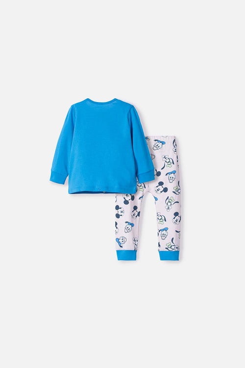 Card slide image -  PIJAMA DE MICKEY MOUSE AZUL MANGA LARGA PARA BEBÉ NIÑO