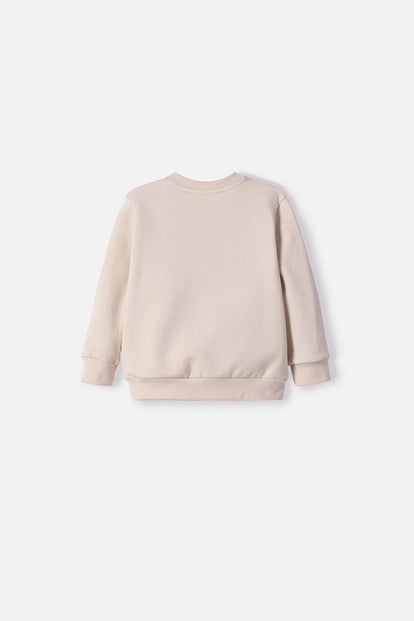 BUZO DE MICKEY MOUSE CAQUI ESTAMPADO EN FRENTE PARA BEBÉ NIÑO