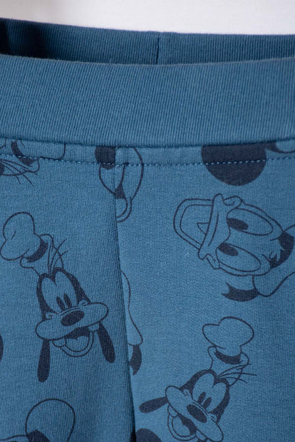 CONJUNTO DE MICKEY MOUSE AZUL DE PANTALÓN LARGO PARA NIÑO 2T A 5T