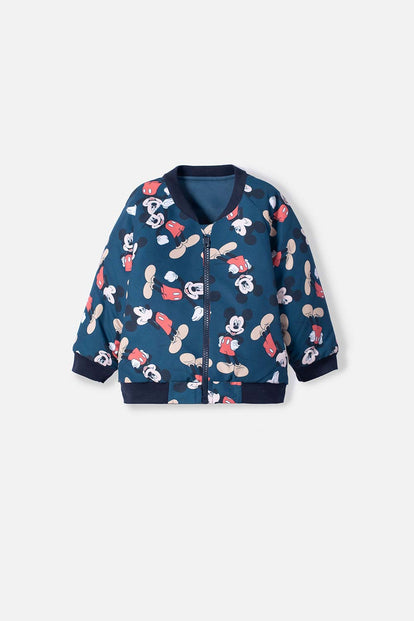  CHAQUETA DE MICKEY MOUSE CON CIERRE AZUL PARA BEBÉ NIÑO