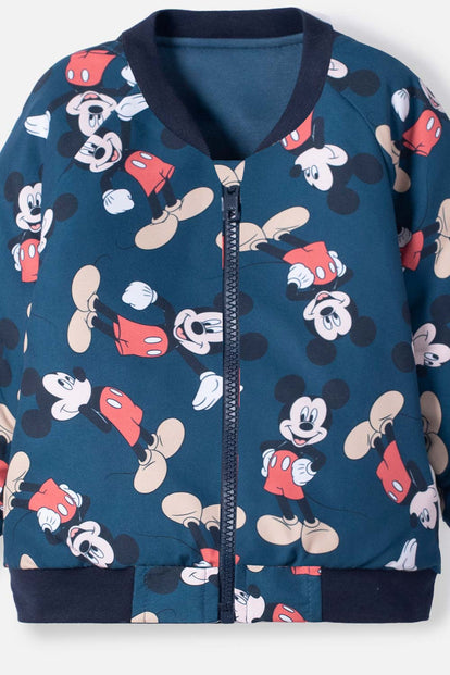 CHAQUETA DE MICKEY MOUSE CON CIERRE AZUL PARA BEBÉ NIÑO