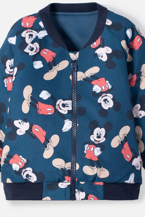 CHAQUETA DE MICKEY MOUSE CON CIERRE AZUL PARA BEBÉ NIÑO