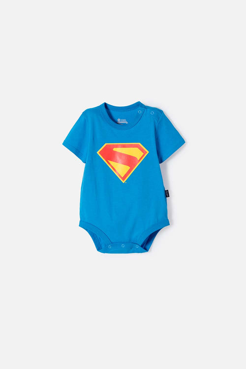 Card slide image -  BODY DE SUPERMAN CON BROCHES AZUL PARA BEBÉ NIÑO