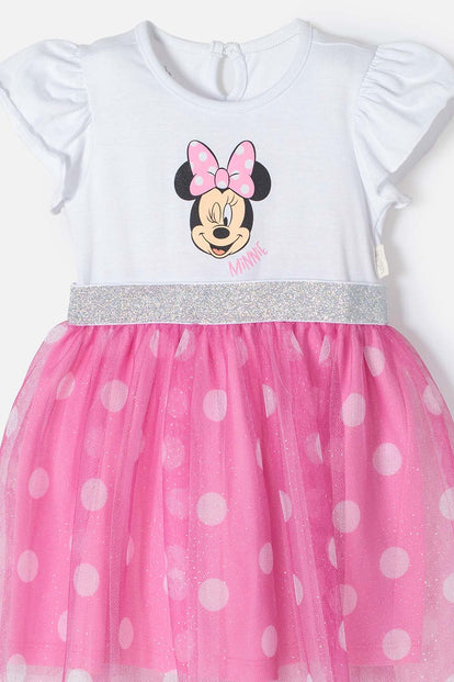 VESTIDO DE MINNIE MOUSE CON BOLERO MULTICOLOR PARA BEBÉ NIÑA