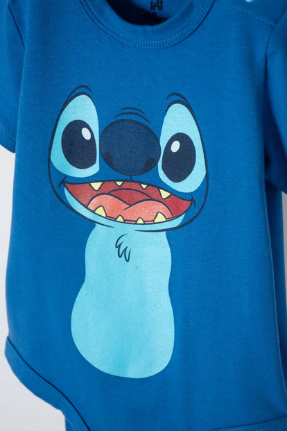 BODIE DE STITCH CON GORRO AZUL PARA BEBÉ NIÑA