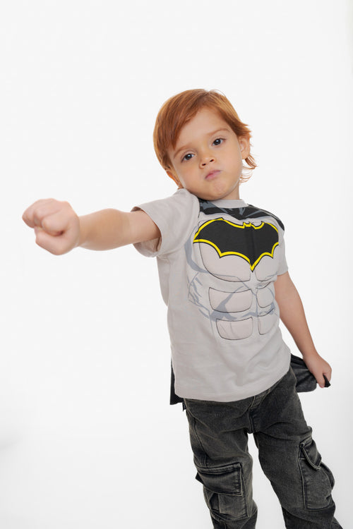 CAMISETA DE BATMAN CON CAPA MULTICOLOR PARA 2T A 5T